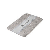 Tapis De Bain Paillettes et diamants argentés de Faux (Angle)