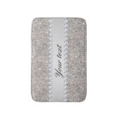 Tapis De Bain Paillettes et diamants argentés de Faux (Devant (Vertical))