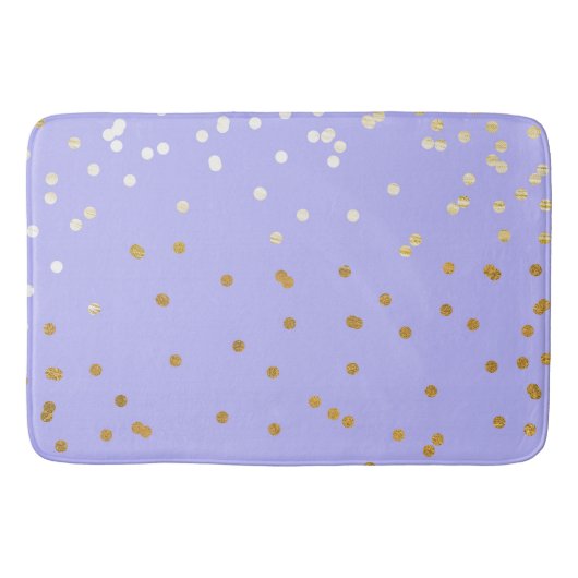 Tapis De Bain Paillettes violettes et orées Points de confettis (Devant)