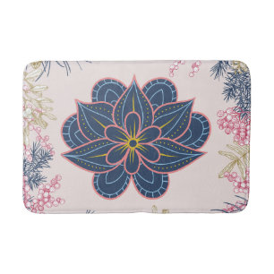 Tapis De Bain Paisley Art, Blue and Purple Graphisme