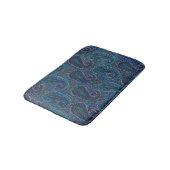 Tapis De Bain Paisley Blue Indian Boho Motif (Angle)