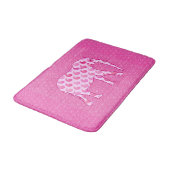Tapis De Bain Paisley Elephant, Ice Pink et Fuchsia (Angle)