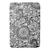 Tapis De Bain Paisley floral blanc noir mignon (devant Vertical)