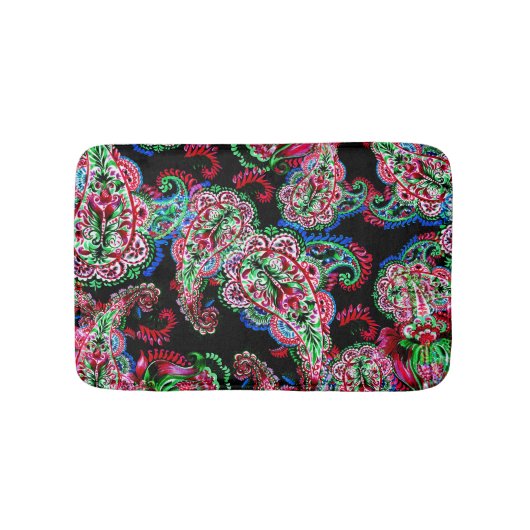 Tapis De Bain Paisley Floral Pattern, Ethnic Arrière - plan. (Devant)