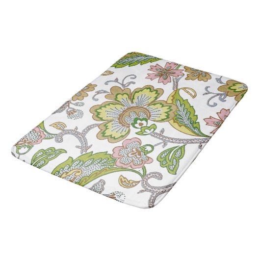 Tapis De Bain Paisley Garden Stylized Floral Embroidery (Angle)