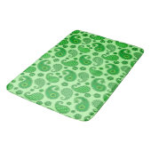 Tapis De Bain Paisley Motif, Lime et Emerald Green (Angle)