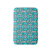 Tapis De Bain Paisley Motif Rose Et Turquoise (Devant (Vertical))