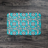 Tapis De Bain Paisley Motif Rose Et Turquoise
