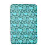 Tapis De Bain Paisley motif, Turquoise, Aqua et Blanc (Devant (Vertical))