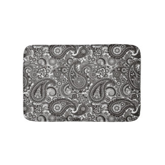 Tapis De Bain Paisley noir et blanc