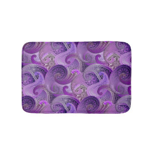Tapis De Bain Paisley Violet Exotic Damask Modèle