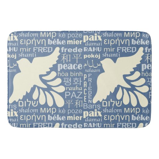 Tapis De Bain PAIX en plusieurs langues nattes de bain couleur p (Devant)