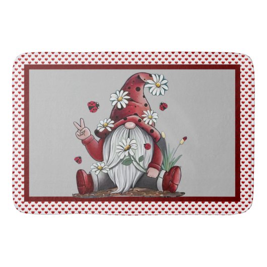Tapis De Bain Paix Et Amour Gnomes (Devant)