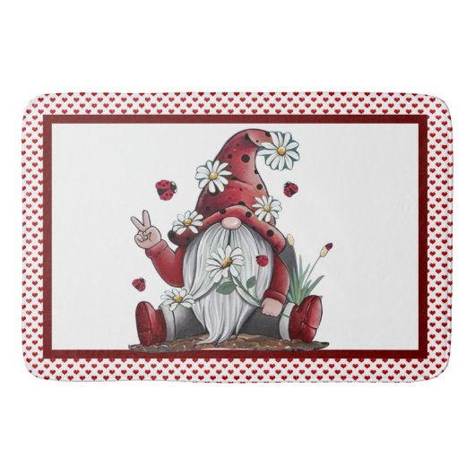 Tapis De Bain Paix Et Amour Gnomes Mat Bain (Devant)
