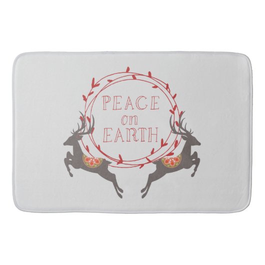 Tapis De Bain Paix sur Terre Reindee vacances (Devant)