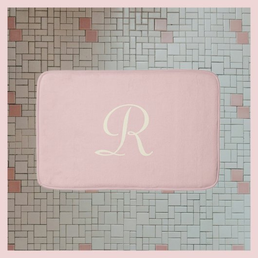 Tapis De Bain Pale Rose Monogramme Plush Bain Mat