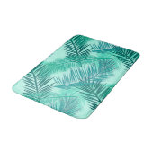 Tapis De Bain Palm Leaf Print, Turquoise, Turquoise et Aqua (Angle)