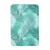 Tapis De Bain Palm Leaf Print, Turquoise, Turquoise et Aqua (Devant (Vertical))