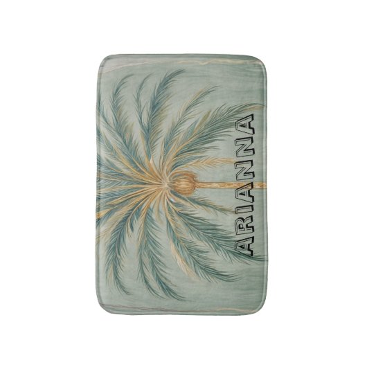 Tapis De Bain Palm Majesty : conception d'un seul palmier (Devant (Vertical))