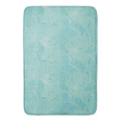 Tapis De Bain Palme tropicale bleu clair motif feuille (devant Vertical)