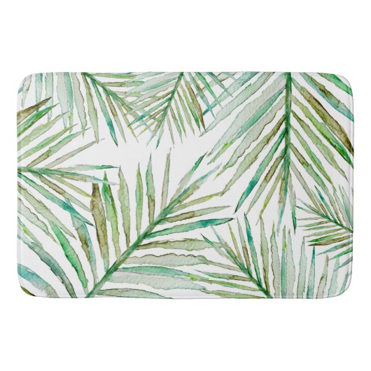 Tapis De Bain Palmette tropicale d'aquarelle (Devant)