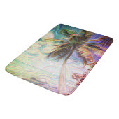 Tapis De Bain Palmier arc-en-ciel Abstrait (Angle)