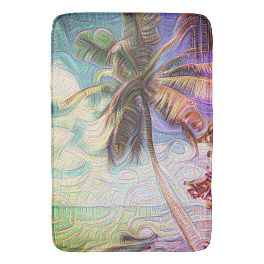 Tapis De Bain Palmier arc-en-ciel Abstrait (devant Vertical)