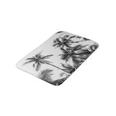 Tapis De Bain Palmier Feuille Noir Blanc (Angle)