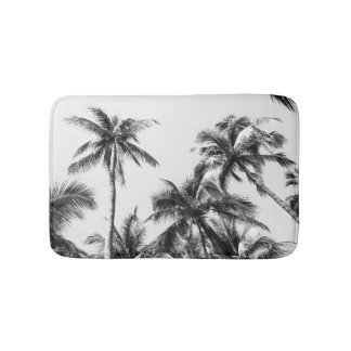 Tapis De Bain Palmier Feuille Noir Blanc