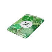 Tapis De Bain Palmier Feuille Rainforest Foliage Monogramme (Angle)