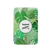 Tapis De Bain Palmier Feuille Rainforest Foliage Monogramme (Devant (Vertical))