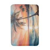Tapis De Bain Palmier Sur La Plage Tropicale Au Coucher Du Solei (Devant (Vertical))