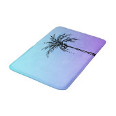 Tapis De Bain Palmier Tropical Noir Bleu pourpre (Angle)