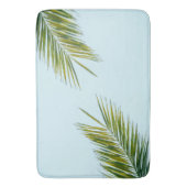 Tapis De Bain Palmier Vert Tropical sur Fond Bleu Clair (devant Vertical)
