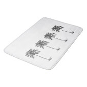 Tapis De Bain Palmiers à palmiers noirs et blancs (Angle)