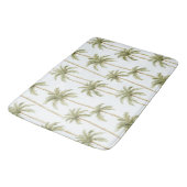 Tapis De Bain Palmiers blancs verts tropicaux (Angle)