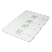 Tapis De Bain Palmiers côtiers verts et blancs (Angle)