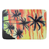 Tapis De Bain Palmiers de Coco-Coques Couchés De Soleil Hawaïen (Devant)