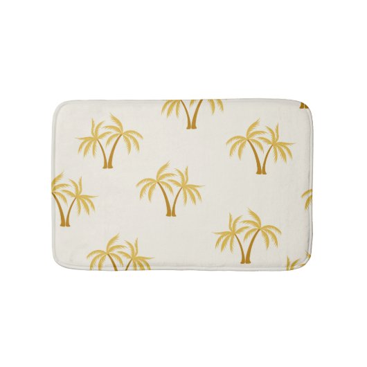 Tapis De Bain Palmiers d'or : Textile Tropical. (Devant)