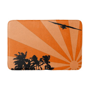 Tapis De Bain Palmiers et mouettes