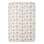 Tapis De Bain Palmiers séchés et fleurs Boho Beige Aquarelle (devant Vertical)