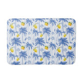 Tapis De Bain Palmiers Toile Bleue Citrons (Devant)