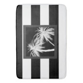 Tapis De Bain Palmiers tropicaux Noir & Blanc Moderne Chic (devant Vertical)