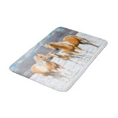 Tapis De Bain Palomino Pinto Peinture Quarter Chevaux En Neige (Angle)