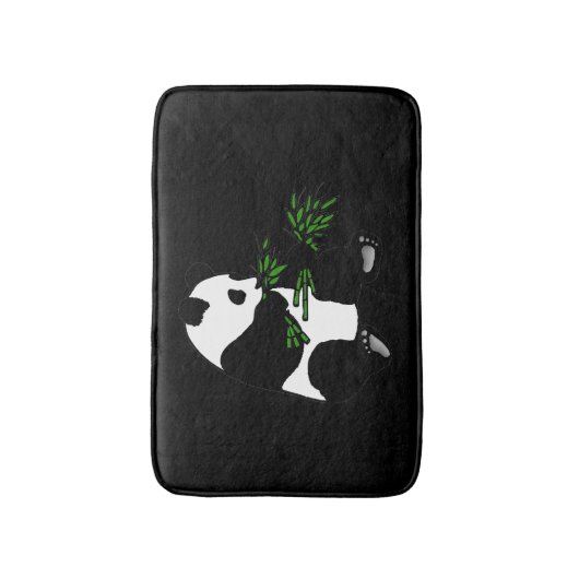 Tapis De Bain Panda géant mange du bambou noir (Devant (Vertical))