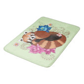 Tapis De Bain Panda Rouge Lotus Fleurs Henné (Angle)