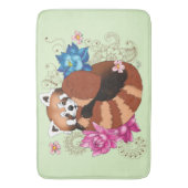 Tapis De Bain Panda Rouge Lotus Fleurs Henné (devant Vertical)