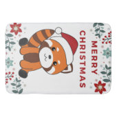 Tapis De Bain Panda Rouge Noël Neige Hiver Animaux Pandas Chat (Devant)
