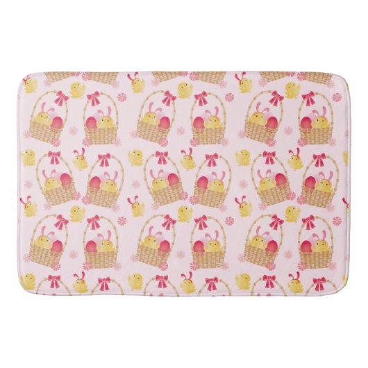 Tapis De Bain Panier de Pâques filles rose (Devant)