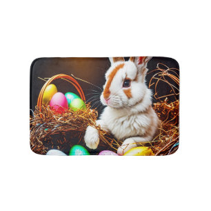 Tapis De Bain Panier et oeufs de lapin de Pâques